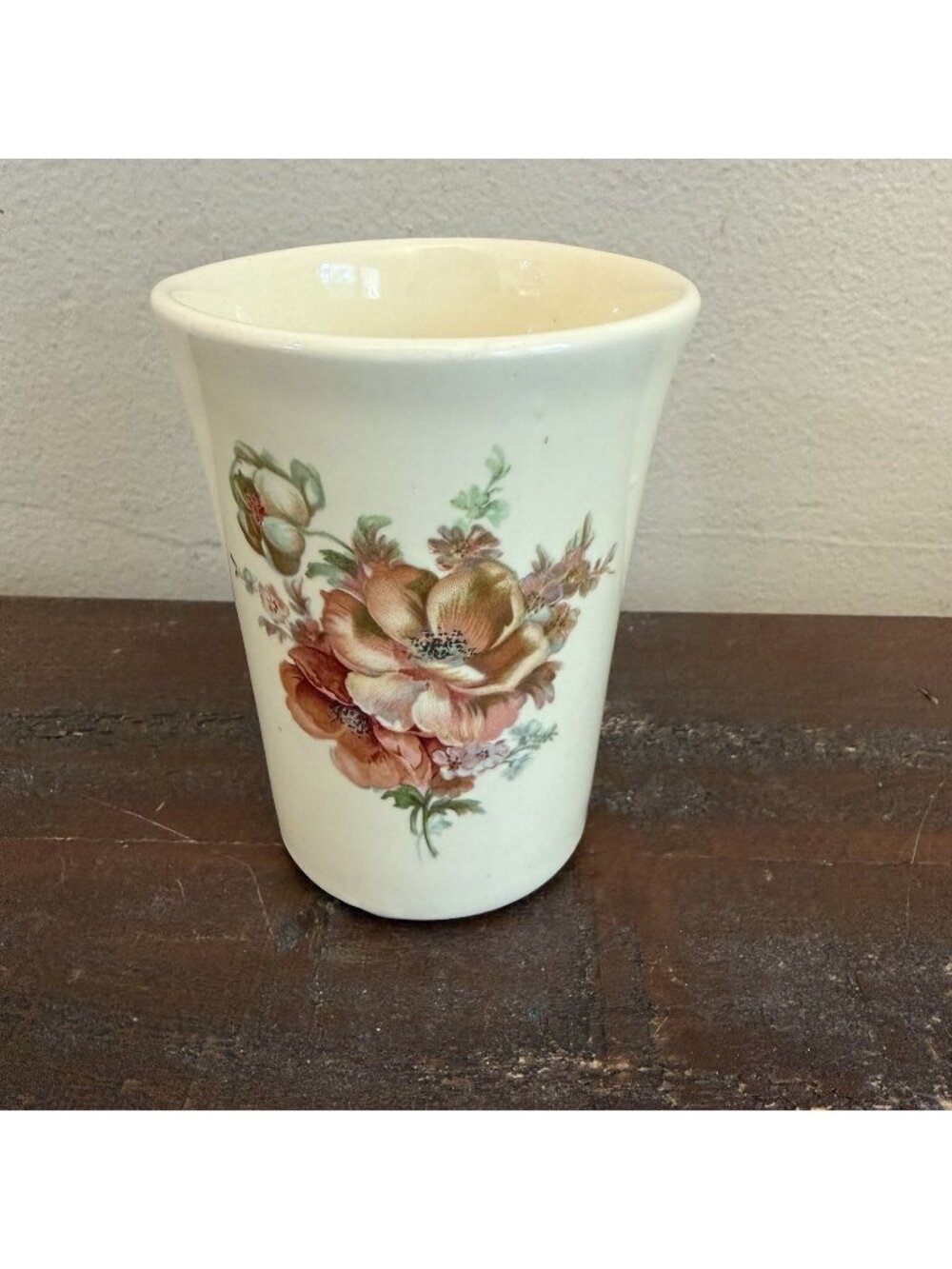 Vintage Athena California Floral Ceramic Tumbler Bathroom Cup Cottagecore Decor